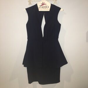 Bodycon Peplum Navy Blue Mini Dress